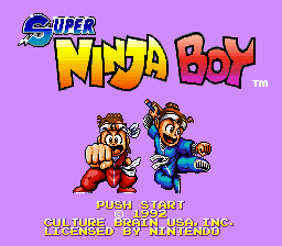 Super Ninja Boy (USA) Title Screen